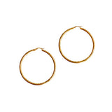 Large Gold Leverback Tube Hoop - 2.5"