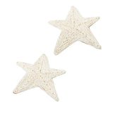 Large Straw Weave Star Stud Earrings
