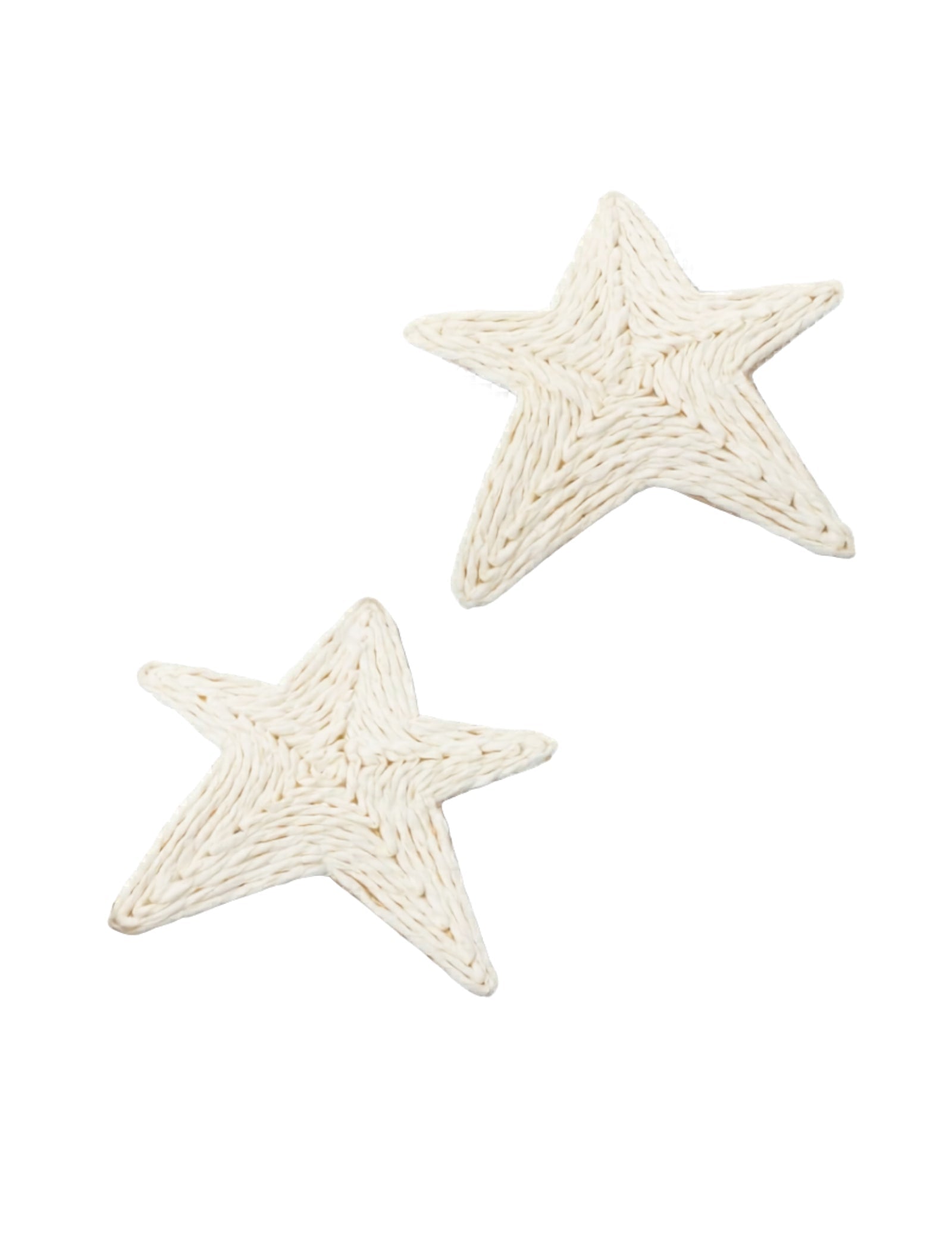 Large Straw Weave Star Stud Earrings