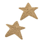Large Straw Weave Star Stud Earrings