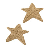 Large Straw Weave Star Stud Earrings