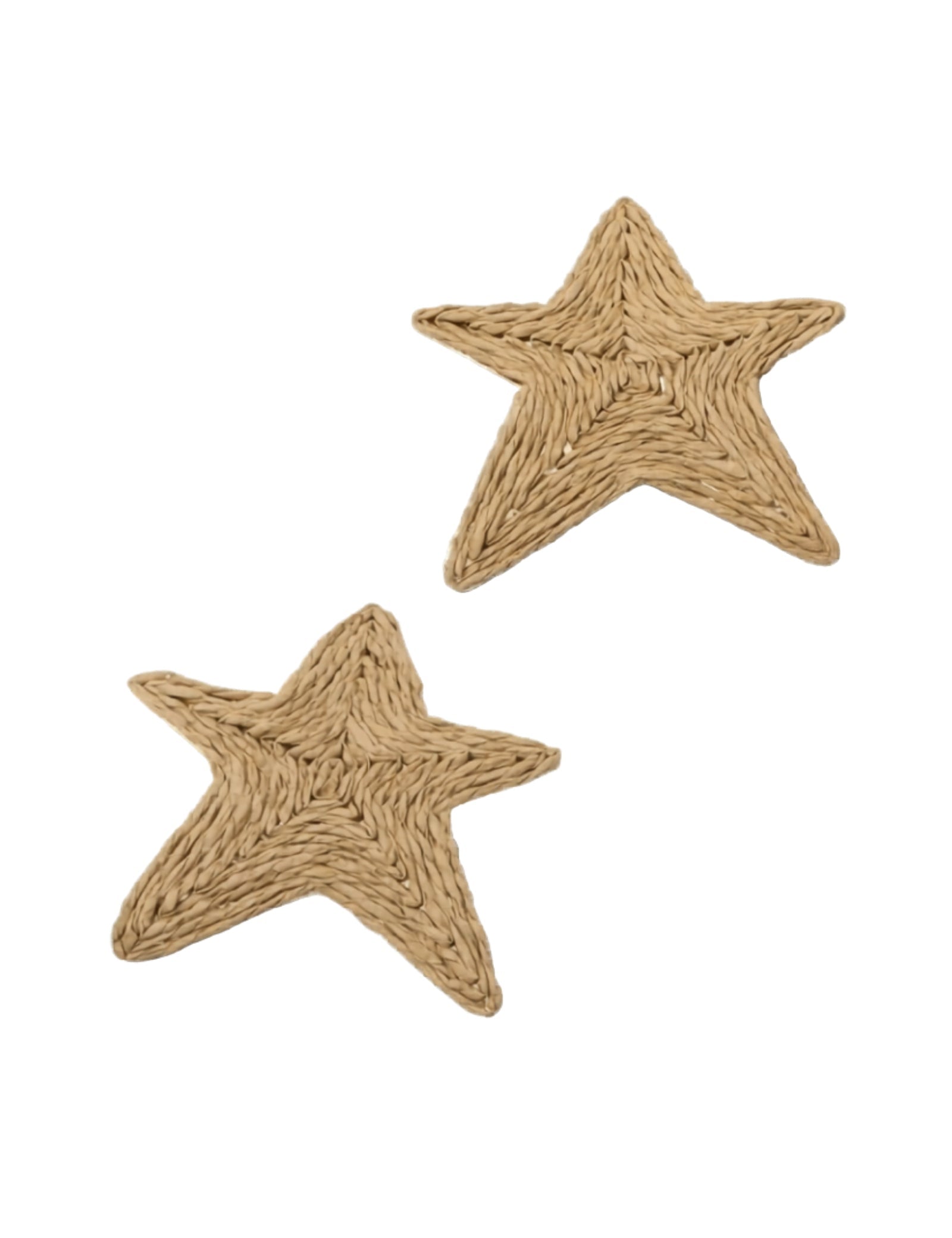 Large Straw Weave Star Stud Earrings