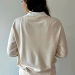 Layered Mixed Media Sweater - Ivory/White