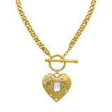 Layered & Pave Heart Necklace