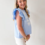 Layered Ruffled Embroidered Top