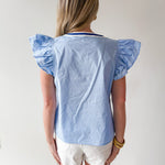 Layered Ruffled Embroidered Top