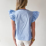 Layered Ruffled Embroidered Top
