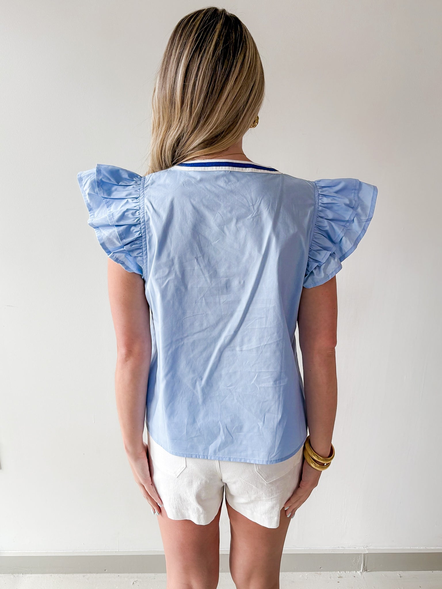 Layered Ruffled Embroidered Top