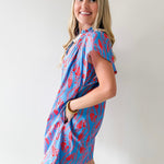 Leaf Print Tunic Mini Dress