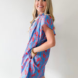 Leaf Print Tunic Mini Dress