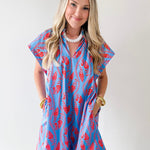 Leaf Print Tunic Mini Dress