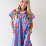 Leaf Print Tunic Mini Dress