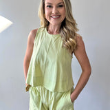 Leah Lime Cream Tank Top & Short Set