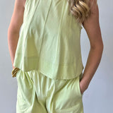 Leah Lime Cream Tank Top & Short Set