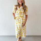 Lemon Print Summer Dress
