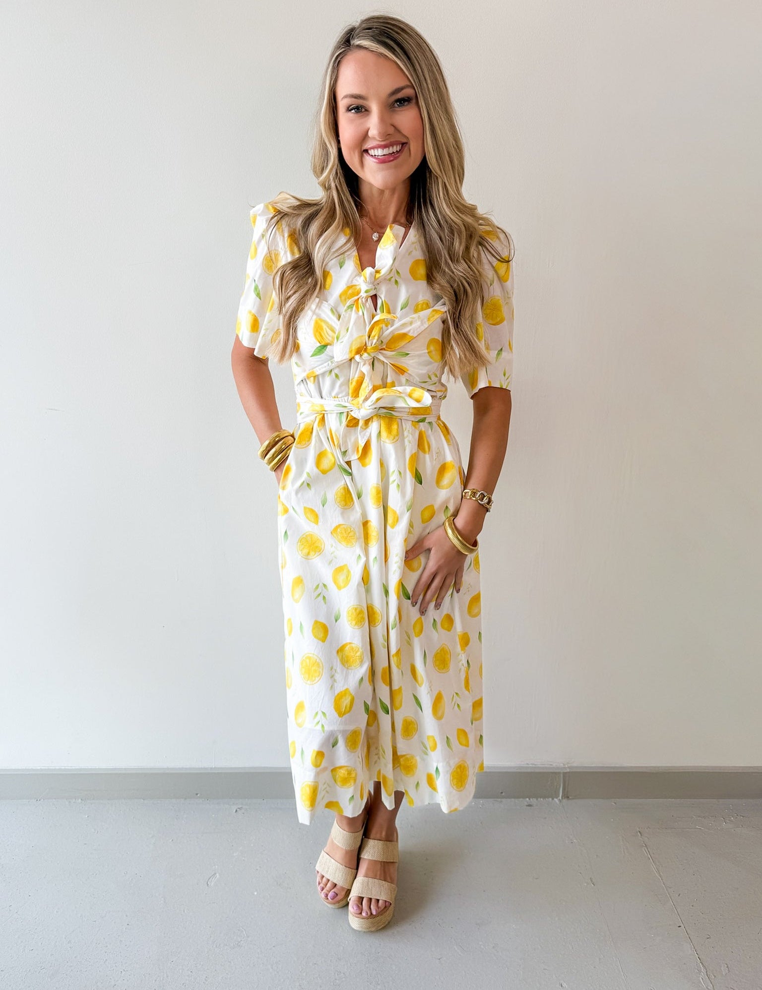 Lemon Print Summer Dress