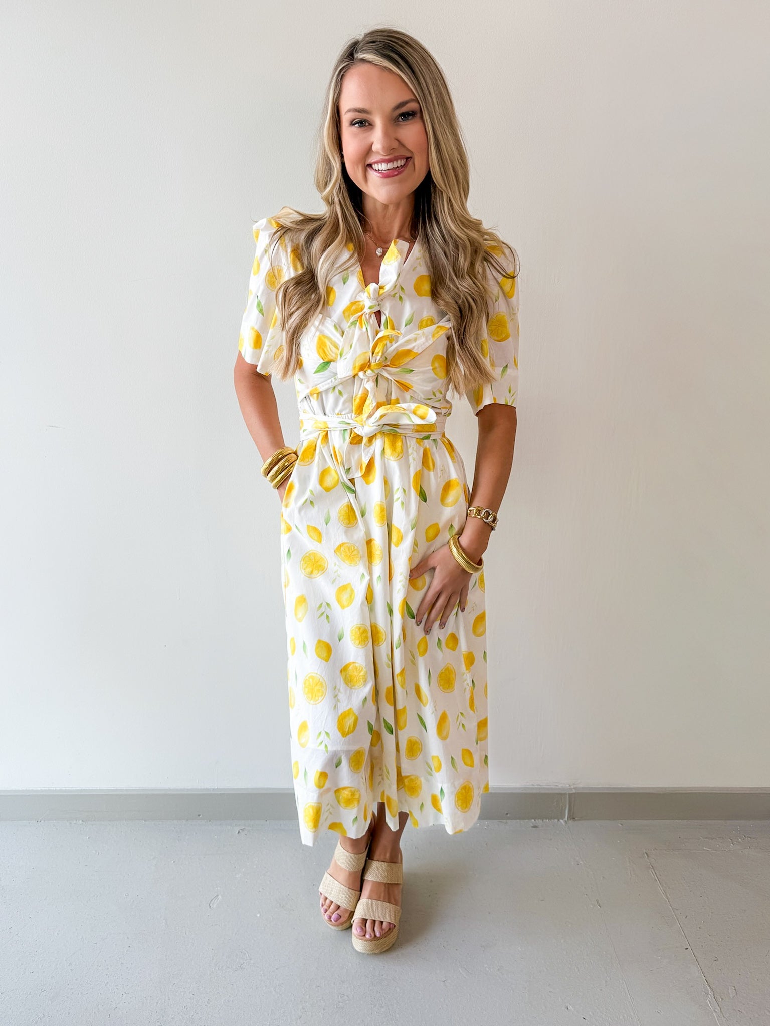 Lemon Print Summer Dress