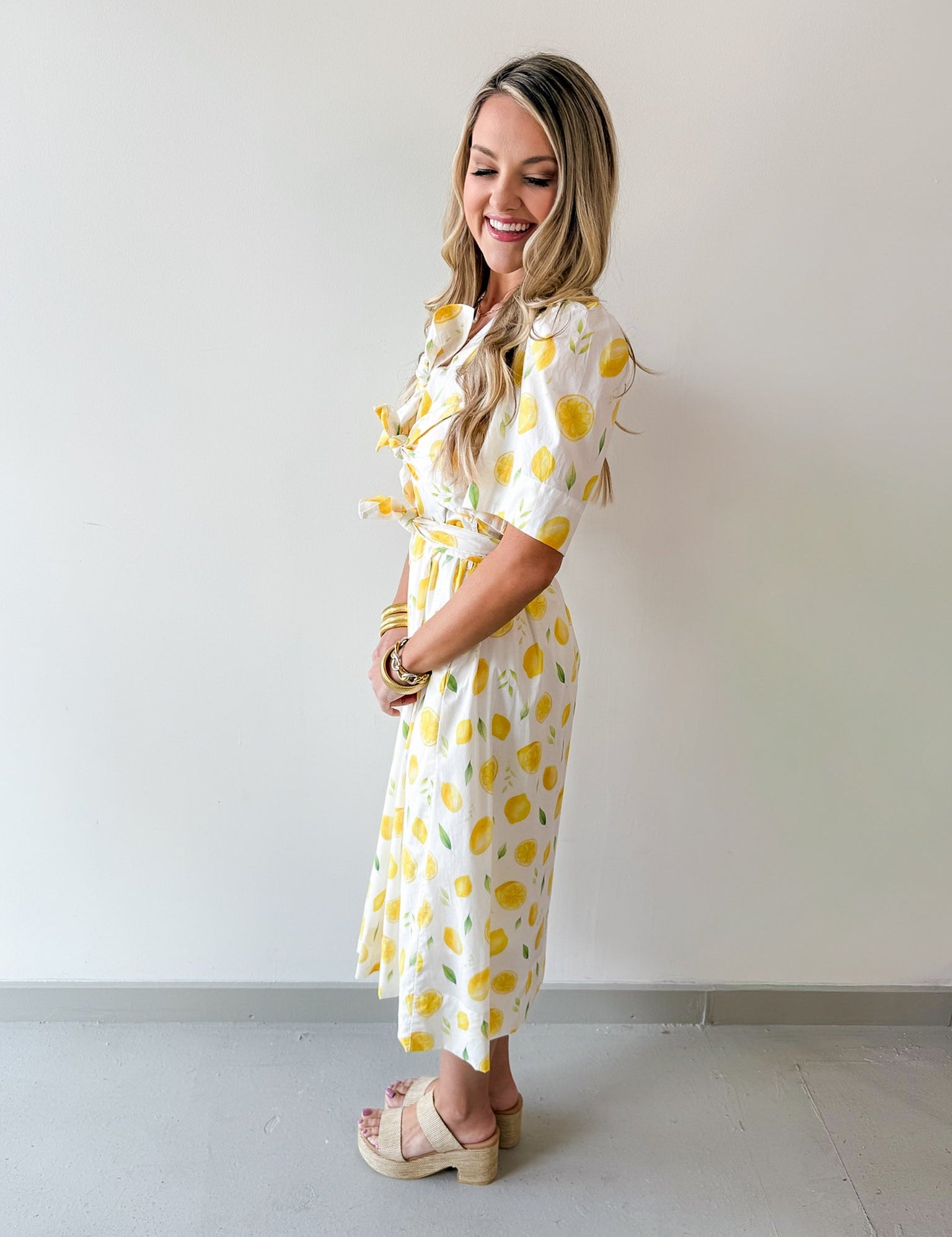 Lemon Print Summer Dress
