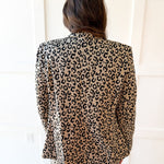 Leopard Pattern Side Flap Pocket Blazer - Taupe