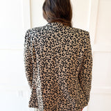 Leopard Pattern Side Flap Pocket Blazer - Taupe