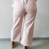 Leopard Print Barrel Crop Jean - Pink