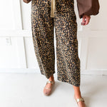 Leopard Print Barrel Jeans