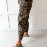 Leopard Print Barrel Jeans