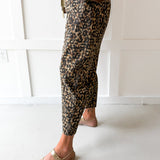 Leopard Print Barrel Jeans