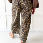 Leopard Print Barrel Jeans