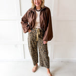 Leopard Print Barrel Jeans