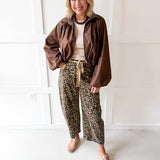 Leopard Print Barrel Jeans