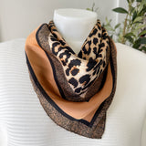 Leopard Print with Tan Border Scarf