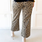 Leopard Print Zip Front Pant - Taupe