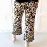 Leopard Print Zip Front Pant - Taupe