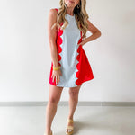 Lettie Sunkist Dress - Blue/Red
