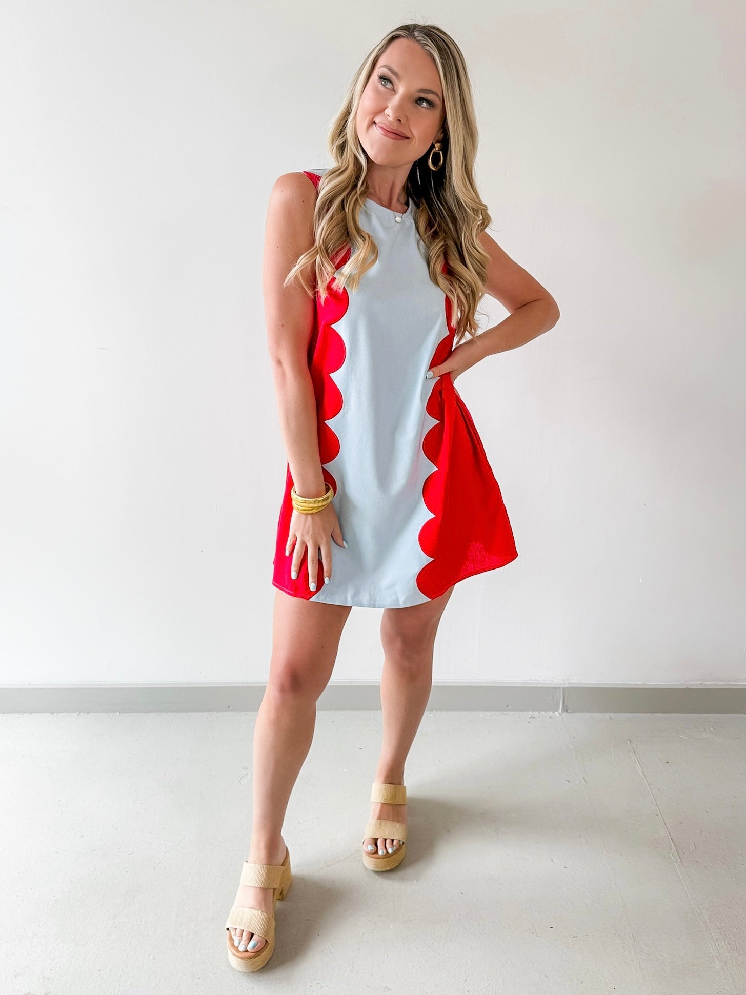 Lettie Sunkist Dress - Blue/Red