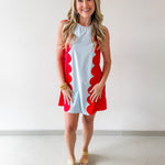 Lettie Sunkist Dress - Blue/Red