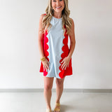 Lettie Sunkist Dress - Blue/Red