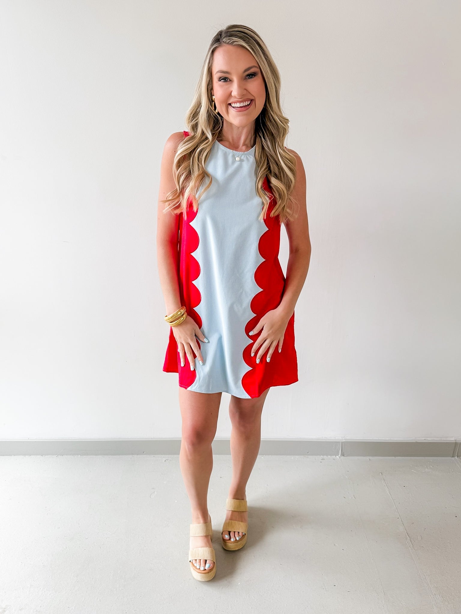 Lettie Sunkist Dress - Blue/Red