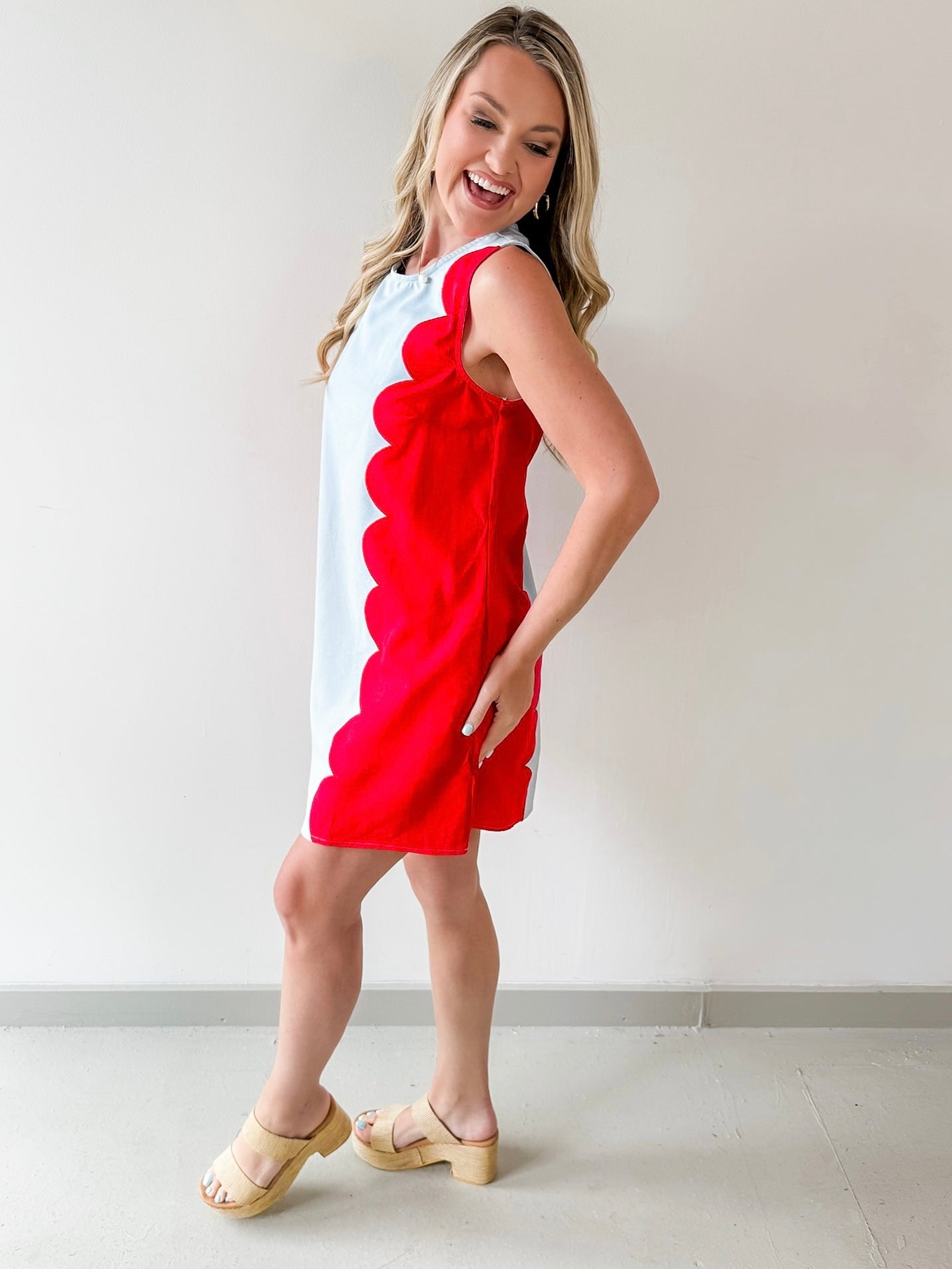 Lettie Sunkist Dress - Blue/Red