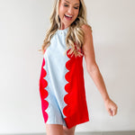 Lettie Sunkist Dress - Blue/Red