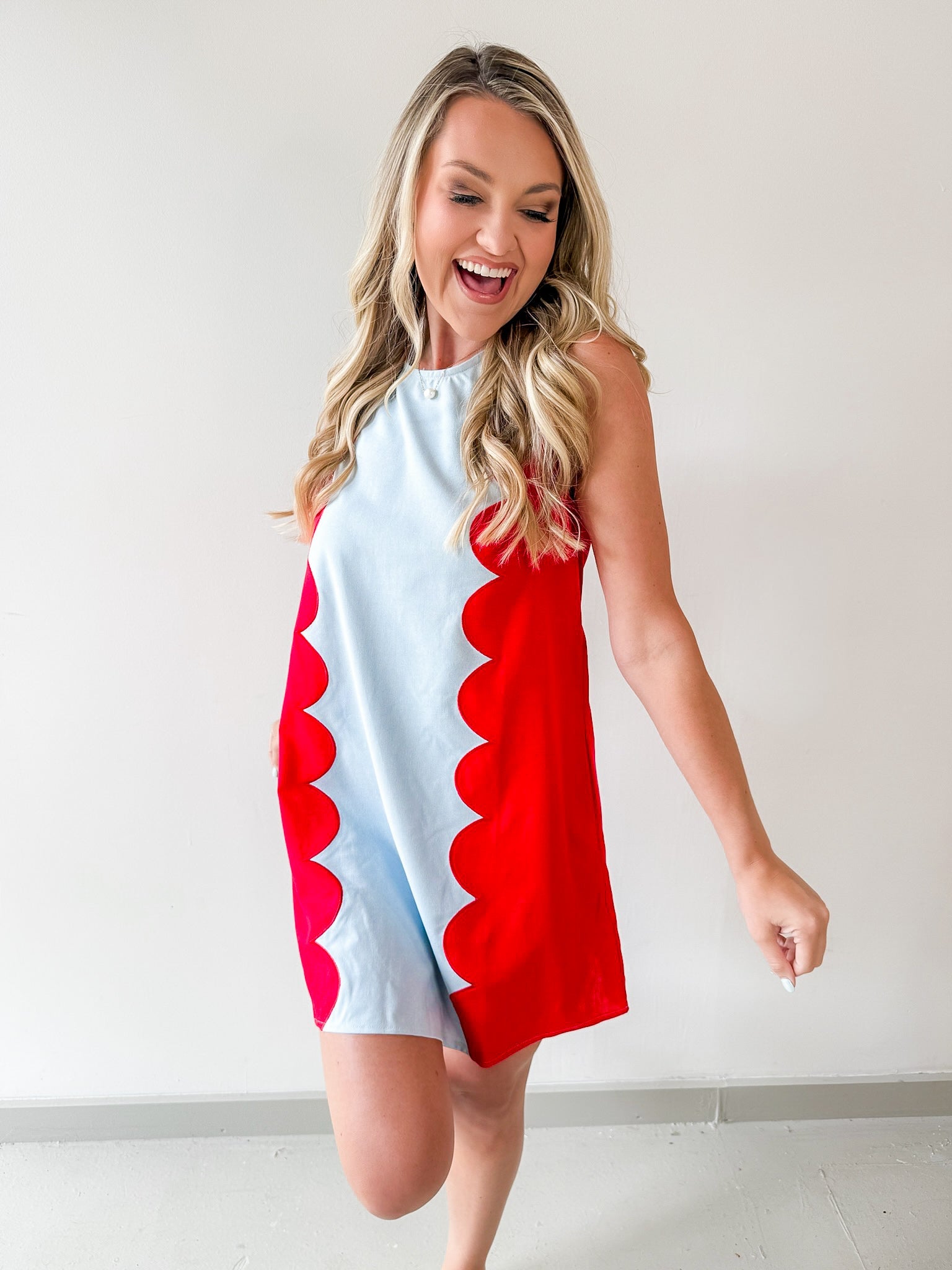 Lettie Sunkist Dress - Blue/Red