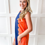 Lettie Sunkist Dress - Navy/Orange