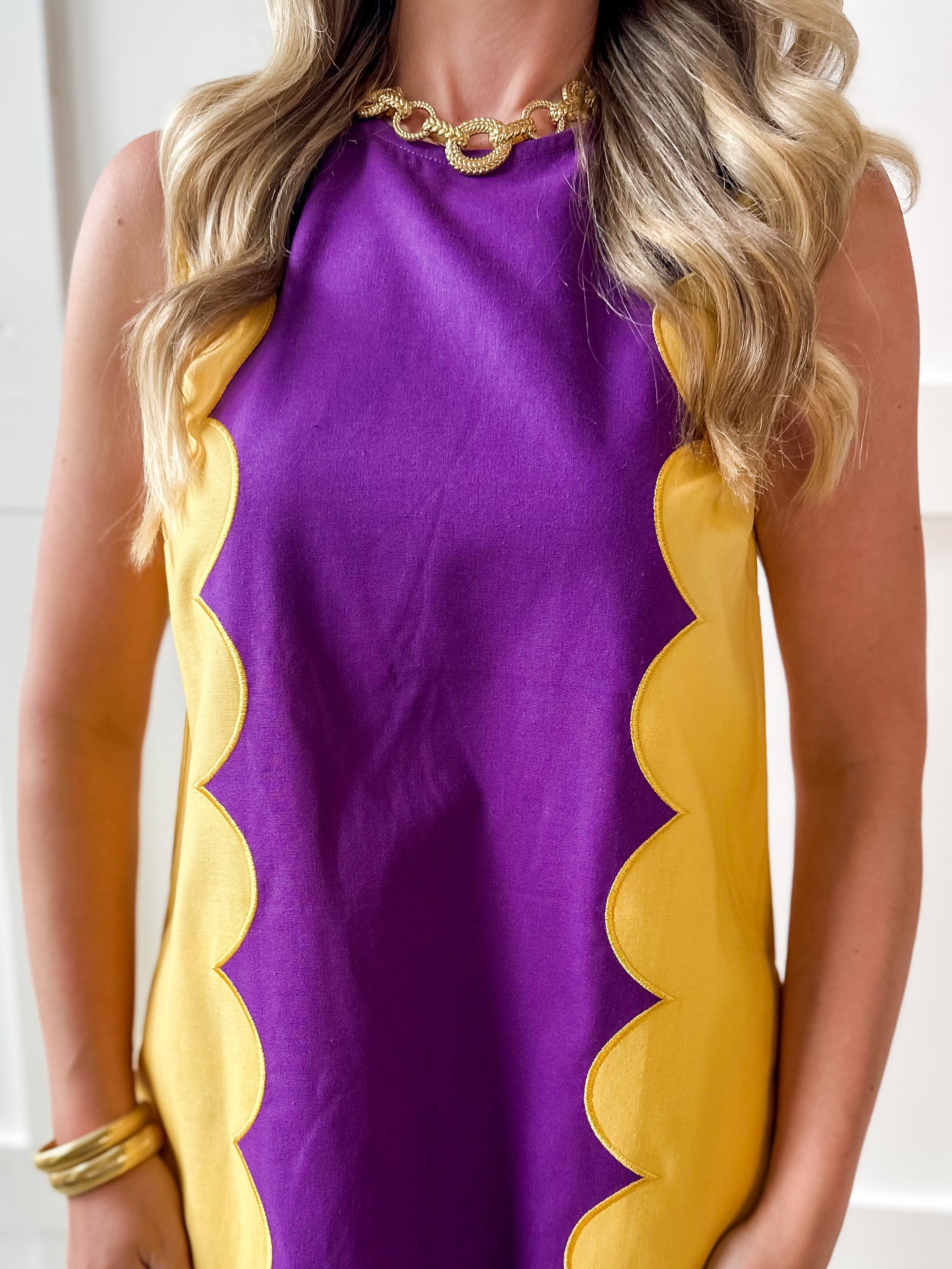 Lettie Sunkist Dress - Purple/Gold