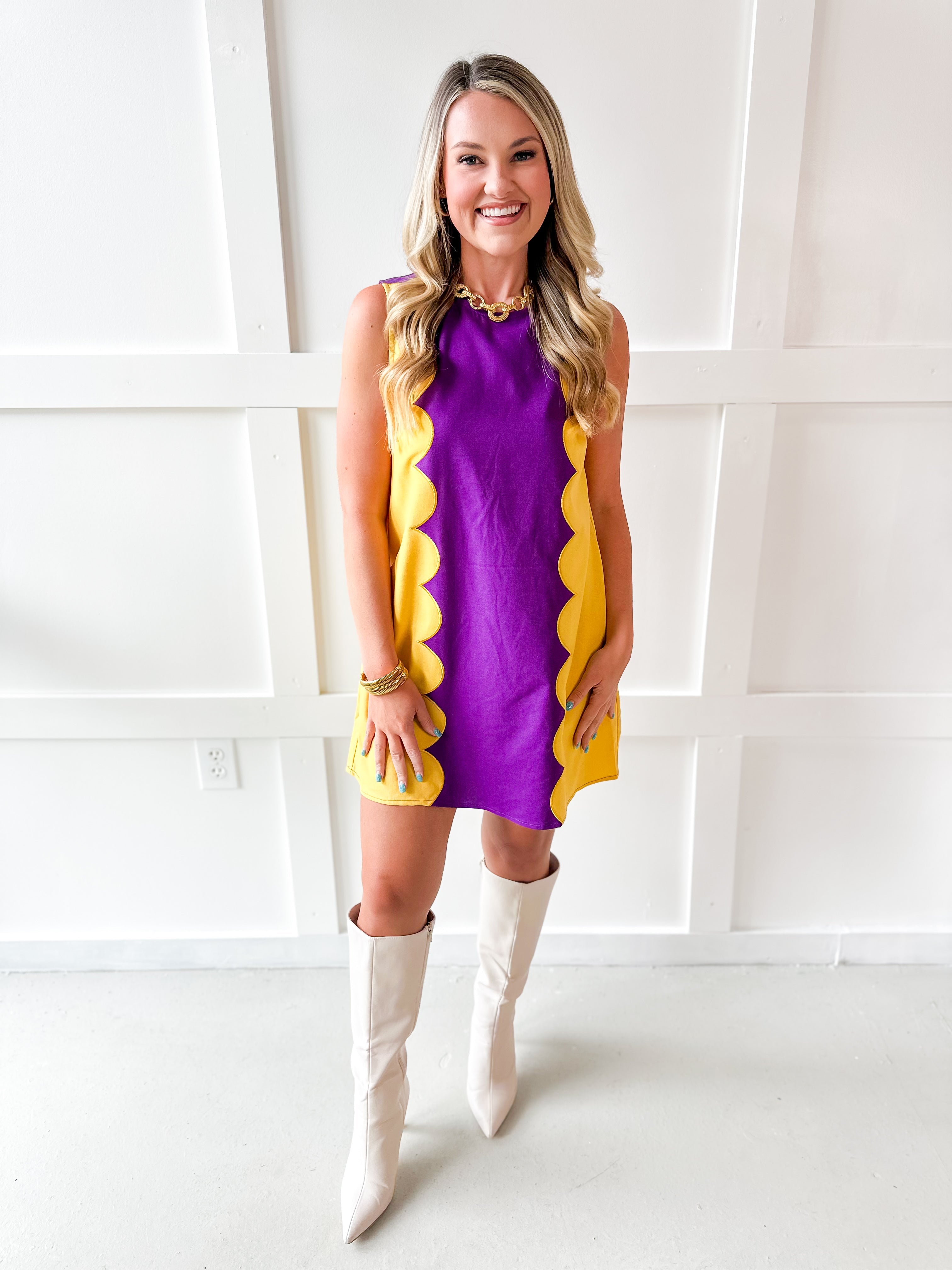 Lettie Sunkist Dress - Purple/Gold