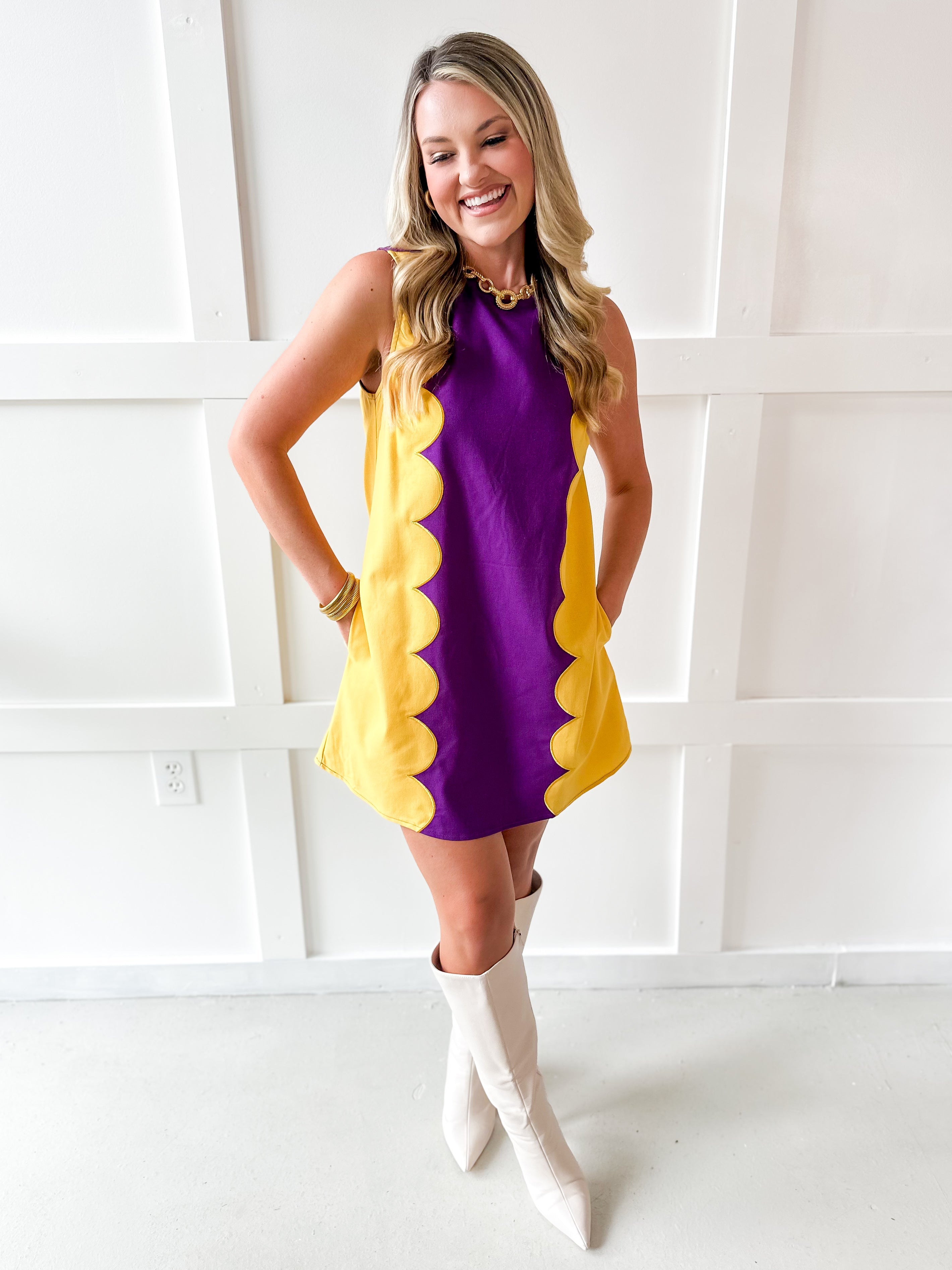 Lettie Sunkist Dress - Purple/Gold