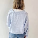 Light Blue V Neck Top