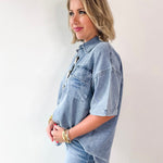 Light Wash Denim Top