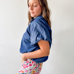 Lightweight Bubble Cropped Shirt