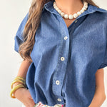 Lightweight Bubble Cropped Shirt